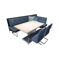Essgruppe Step Two 343021 Bank Und Stuhl Stoff 2255 58 Marine Blau Tisch Arsian Eiche Nachbildung