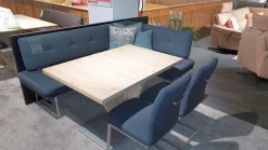 Essgruppe Step Two 343021 Bank Und Stuhl Stoff 2255 58 Marine Blau Tisch Arsian Eiche Nachbildung