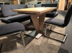 Essgruppe Step Two 343021 Bank Und Stuhl Stoff 2255 58 Marine Blau Tisch Arsian Eiche Nachbildung