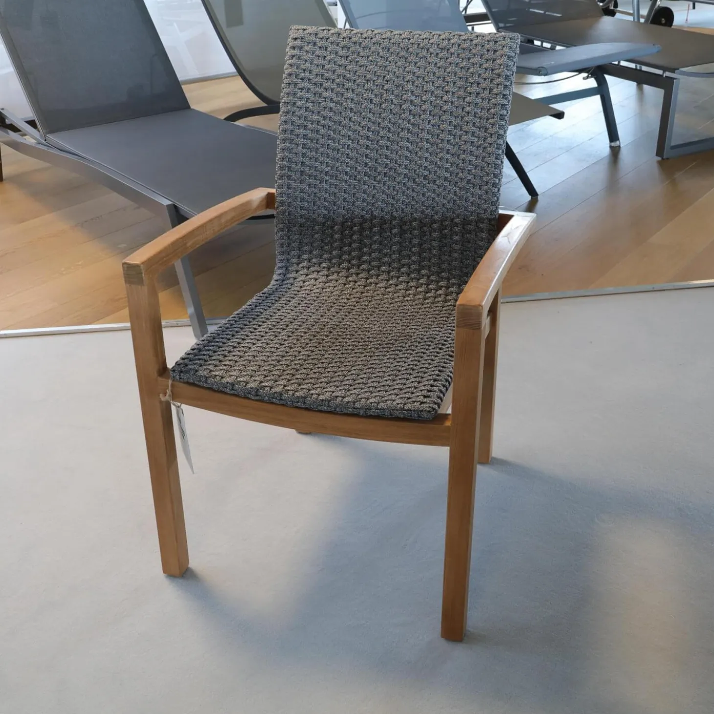 Essgruppe Teak Tischplatte Dektron Farbe Lava Anthrazit