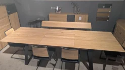 Essgruppe Terso Rustikale Asteiche Massiv Bianco Leder Colorado Anthrazit