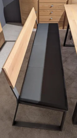 Essgruppe Terso Rustikale Asteiche Massiv Bianco Leder Colorado Anthrazit