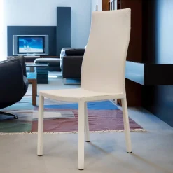 Essgruppe Tisch Chat Lack Weiß Glas Weiß Ausziehbar mit 4 Stühlen Weiß