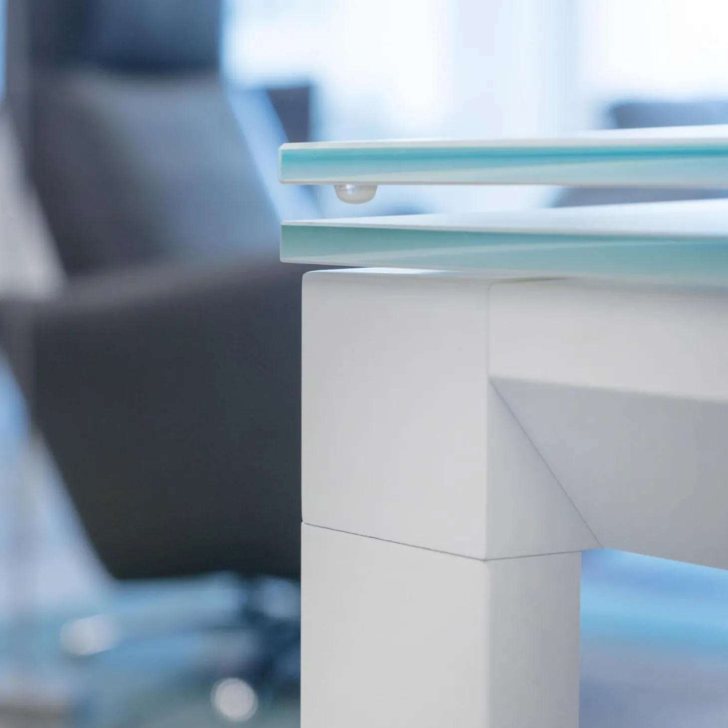 Essgruppe Tisch Chat Lack Weiß Glas Weiß Ausziehbar mit 4 Stühlen Weiß