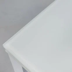 Essgruppe Tisch Chat Lack Weiß Glas Weiß Ausziehbar mit 4 Stühlen Weiß