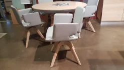 Essgruppe Tisch Flaye mit 4 Stühlen Aye Eiche Weißöl Massiv