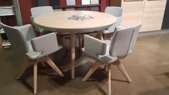 Essgruppe Tisch Flaye mit 4 Stühlen Aye Eiche Weißöl Massiv