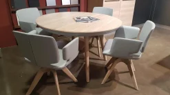 Essgruppe Tisch Flaye mit 4 Stühlen Aye Eiche Weißöl Massiv