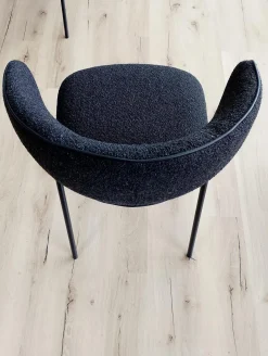 Essgruppe Vtektura Living Tisch Wildeiche Rustiko Schwarz Bank Und Stühle Stoff Select Mineralblau Und Schwarz Gestell Metall