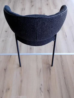 Essgruppe Vtektura Living Tisch Wildeiche Rustiko Schwarz Bank Und Stühle Stoff Select Mineralblau Und Schwarz Gestell Metall