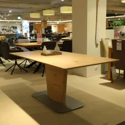 Esstisch 5503 5153 1D Eckholzfurnier Asteiche Bianco Lackiert