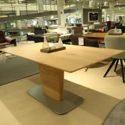 Esstisch 5503 5153 1D Eckholzfurnier Asteiche Bianco Lackiert