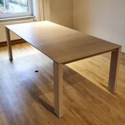 Esstisch 3300 10 Kara Eiche 940 Kreideweiss Lackiert Maserung Quer