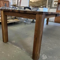 Esstisch 2011 Europäischer Nussbaum Natur Geölt Äste Mit Harz Ausgegossen Inklusive Auszug