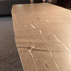 Esstisch 1460 Fontana Platte Quarzit Brown Silk Braun Geledert Sockel Eiche Dunkelgrau Gebeizt Und Lackiert Mit Auszug