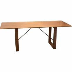 Esstisch 120 Pergola Eiche Gekalkt Verstrebung Edelstahl Poliert