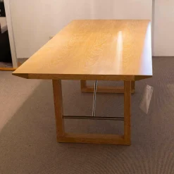 Esstisch 120 Pergola Eiche Gekalkt Verstrebung Edelstahl Poliert