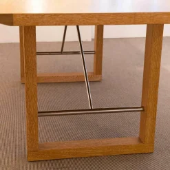 Esstisch 120 Pergola Eiche Gekalkt Verstrebung Edelstahl Poliert