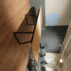 Esstisch 939-211 Tischplatte Eiche Furniert Lackiert Gestell Stahl Schwarz Mit Auszugplatte Keramik Calacatta