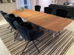 Esstisch Adler 1224 Platte Amerikanischer Nussbaum Natur Gewachst Sockel Oval Bronze Mit Auszug Und Rollen