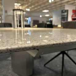 Esstisch Adler 1224 Platte Granit Polar Poliert Grau Sockel Oval Edelstahl Matt Geschliffen Ohne Rollen