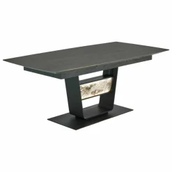 Esstisch Alva 3110W-1555 Tischplatte Birke Massiv Gestell Metall Anthrazit mit Auszug