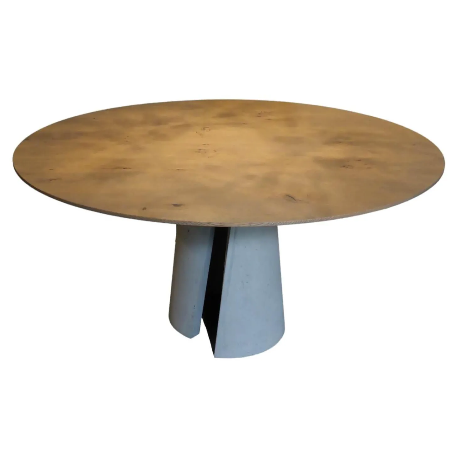 Esstisch Anto Asteiche Schieferschwarz Gespachtelt Gebürstet Grau Gekalkt Naturmatt Lackiert Fuß Beton Natur