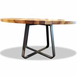 Esstisch Axis 3 Satin-Nussbaum Massiv Füße Stahl Pulverbeschichtet