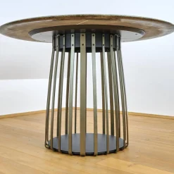 Esstisch Basket Stein Platte Rainforest Green Grün Gestell Messinglasur Bronze