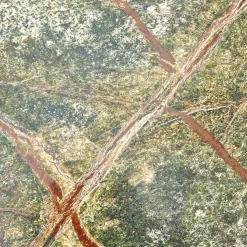 Esstisch Basket Stein Platte Rainforest Green Grün Gestell Messinglasur Bronze