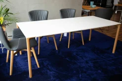 Esstisch Boiacca Platte Weiß Lackiert Gestell Eiche Hell