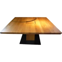 Esstisch Boss Executive Quadrat 3 Massivholz Eiche Geölt Bodenplatte Natureisen Matt Transparent Lackiert