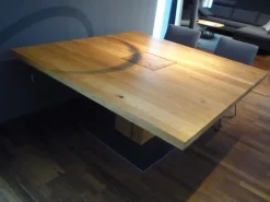 Esstisch Boss Executive Quadrat 3 Massivholz Eiche Geölt Bodenplatte Natureisen Matt Transparent Lackiert