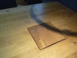 Esstisch Boss Executive Quadrat 3 Massivholz Eiche Geölt Bodenplatte Natureisen Matt Transparent Lackiert