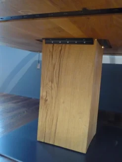 Esstisch Boss Executive Quadrat 3 Massivholz Eiche Geölt Bodenplatte Natureisen Matt Transparent Lackiert