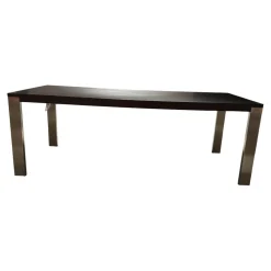 Esstisch Bridge Tischplatte Hpl Duropal Open Ovid Muskat RVS 37011 Schwarz Braun Gestell Metall Chrom