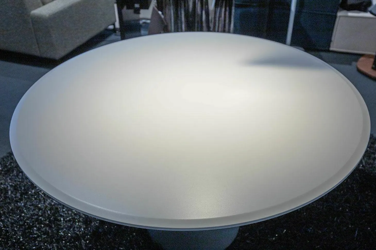 Esstisch Conic Mineralwerkstoff Platte Arctic White Weiß Pulverbeschichtet Gestell Mausgrau