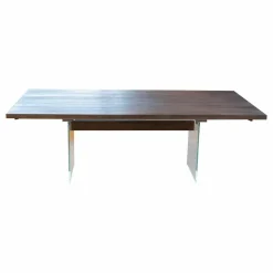 Esstisch Contur Eiche Astig Gebürstet Geräuchert Und Weiß Geölt Mit Glaswangen Optiwhite Mit Auszug