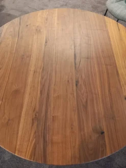 Esstisch Domino Platte Nussbaum Massiv Tischfuß Schwarz