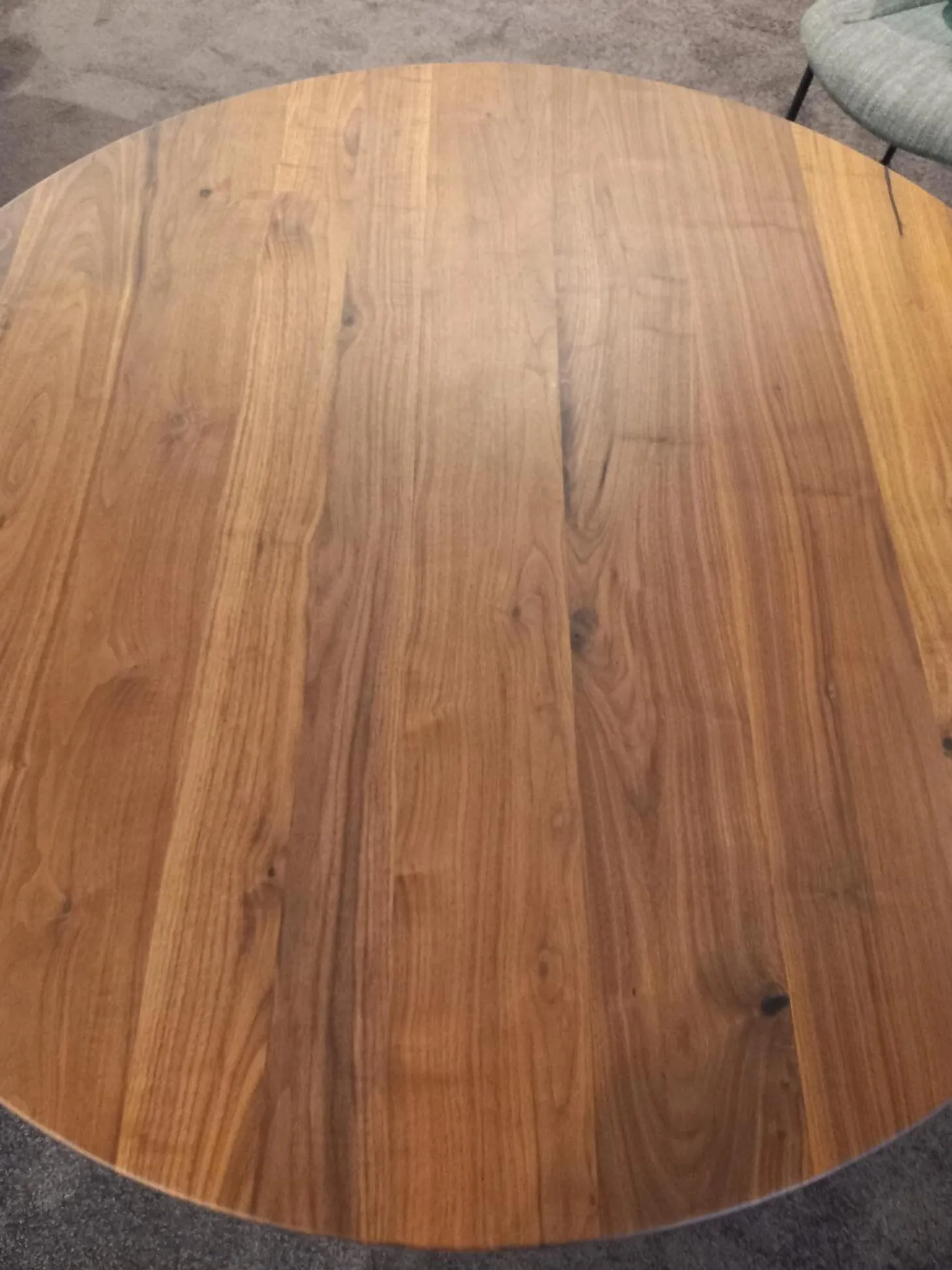 Esstisch Domino Platte Nussbaum Massiv Tischfuß Schwarz