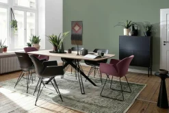 Esstisch Erik Astige Eiche Bianco Geölt Gestell Mikado Metall Schwarz