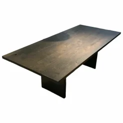 Esstisch Erik Eiche mit gerader Kante Gestell Rohstahl Kaltgewalzt