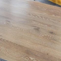 Esstisch Erik Typ 4750 Platte Astige Eiche Geräuchert Gestell Metall Rundrohr Schwarz