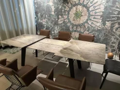 Esstisch Fontana Platte Stein Oxford Grey Grau Gestell Eiche Dunkelgrau Ausziehbar