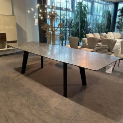 Esstisch Fontana Stein Grafit Brown Grau Gestell Mooreiche Gebeizt Lackiert Schwarz