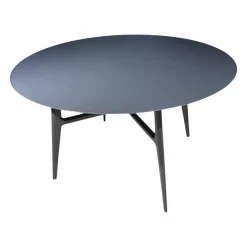 Esstisch Francis Patte Satiniertes Glas Java Opaco Anthrazit Gestell Aluminium Java Schwarz Pulverbeschichtet