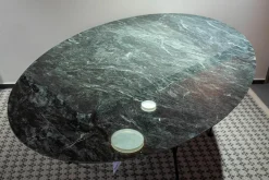 Esstisch Glossy Tischplatte Feinsteinzeug Marmoroptik Grün Gestell Stahl Schwarz