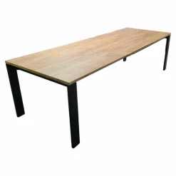 Esstisch Hamilton Platte Dekor Struktureiche Terra Gestell Metall Schwarz mit Auszug