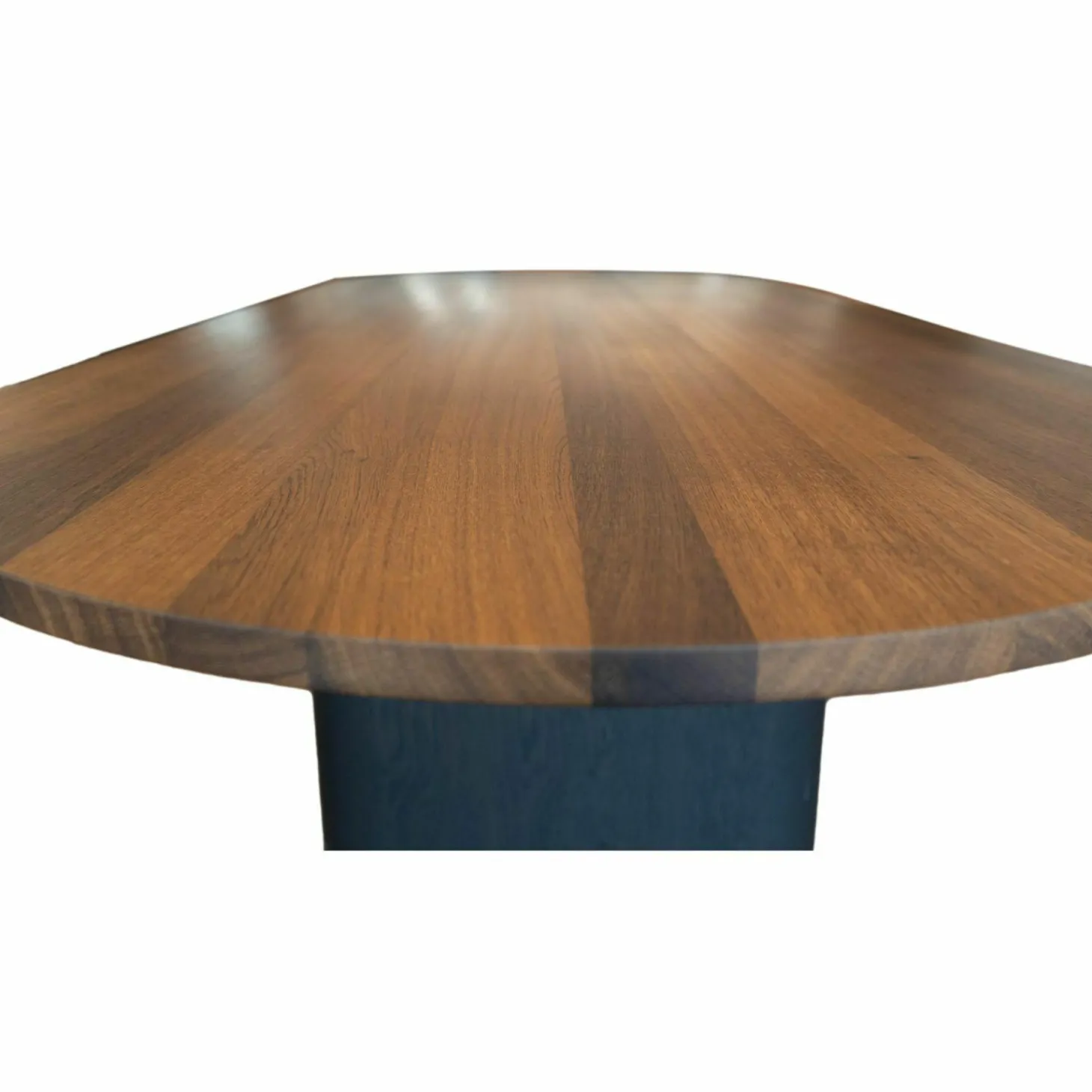 Esstisch Kami Oval Platte Eiche Dunkel Geräuchert C39 Geölt Gestell Eichenfurnier Schwarz