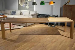 Esstisch Kera 2 Ausziehbar Platte Reamik Lava Corten Bronze Gestell Knorrige Eiche mit Auszug